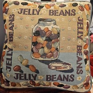 Vintage Jelly Beans  Easter Tapestry Throw Pillow